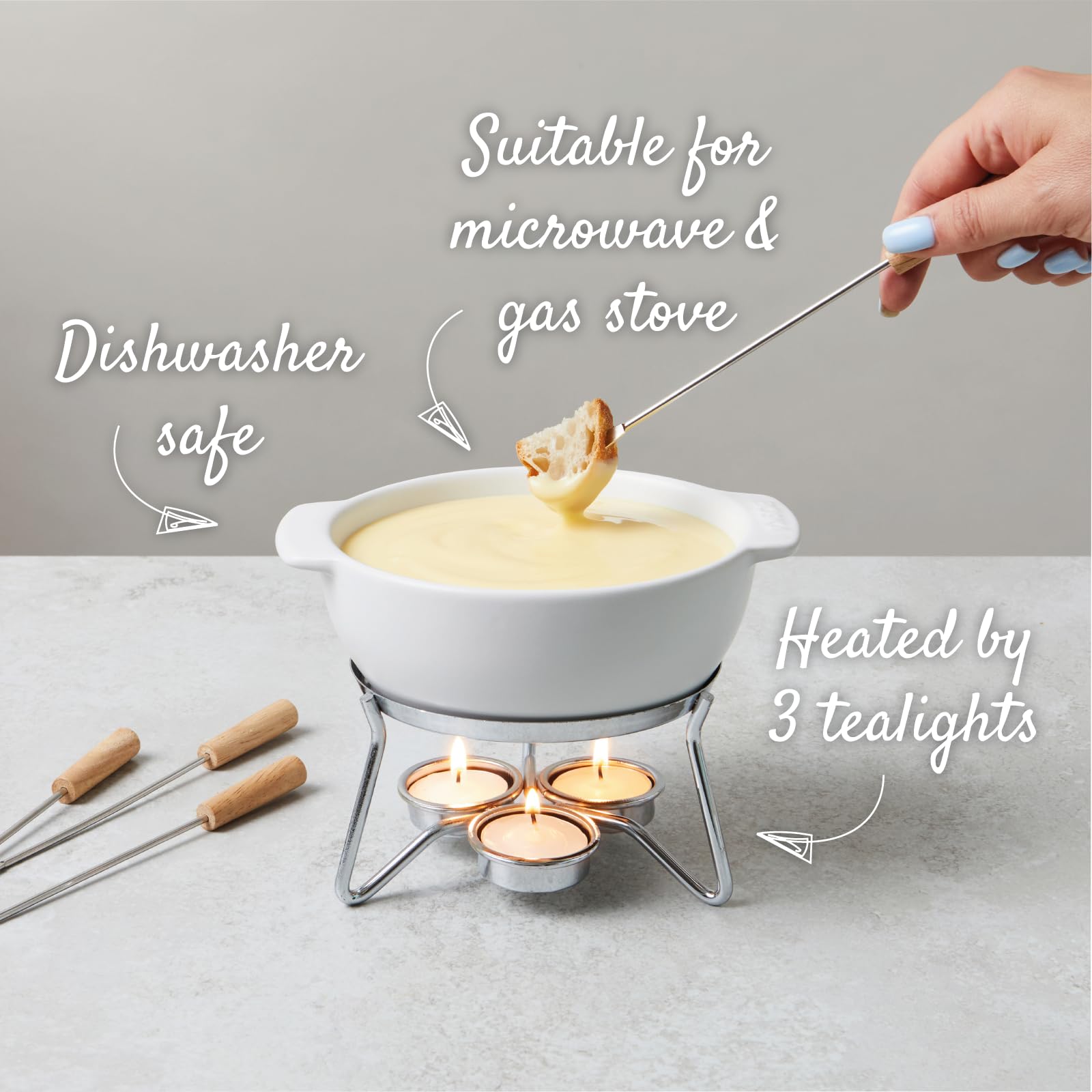 Amazon.co.jp: Boska 853548 Cheese Fondue Set, Service for 4, White